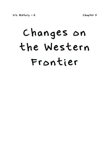 U.S. History Changes On The Western Frontier