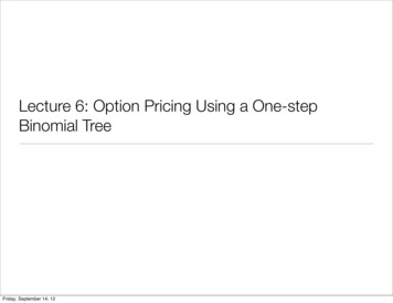 Lecture 6: Option Pricing Using A One-step Binomial Tree