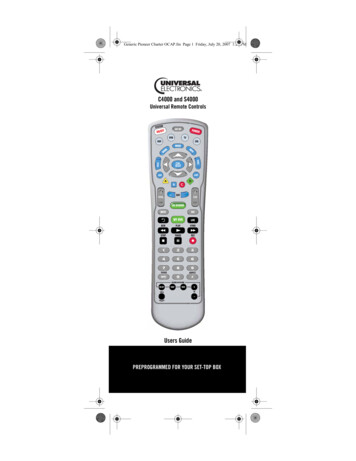 C4000 And S4000 Universal Remote Controls