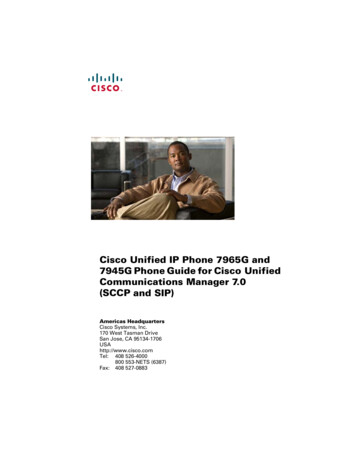 Cisco Unified IP Phone 7965G And 7945G Phone Guide And Quick Reference .