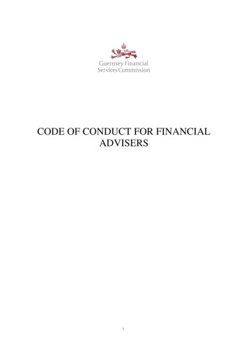 Code Of Conduct For Financial Advisers - Gfsc