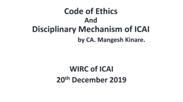 And Disciplinary Mechanism Of ICAI - WIRC-ICAI