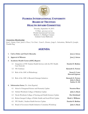 Florida International University Board Of Trustees Health Affairs Committee