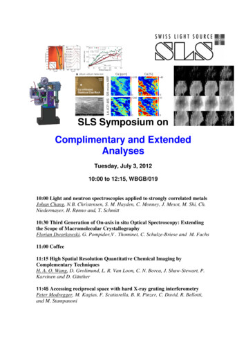 SLS Symposium On Complimentary And Extended Analyses