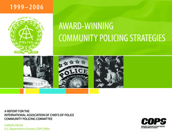 AWARD-WINNING COMMUNITY POLICING STRATEGIES