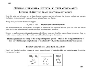 GENERAL CHEMISTRY SECTION IV: THERMODYNAMICS