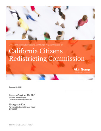 Crimcard And Akin Gump - California Citizens Redistricting Commission