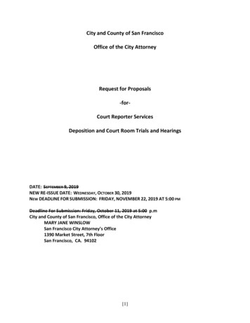 City And County Of San Francisco Office Of The City Attorney Request .
