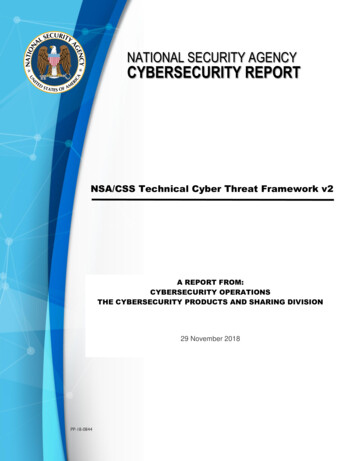 NATIONAL SECURITY AGENCY CYBERSECURITY REPORT