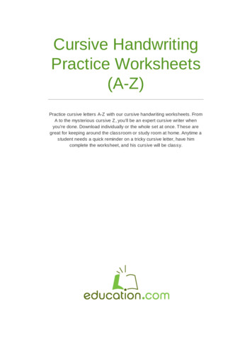 (A-Z) Practice Worksheets Cursive Handwriting