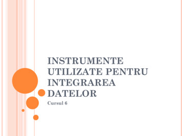 Instrumente Utilizate Pentru Integrarea Datelor - Ase