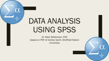 Data Analysis Using SPSS - University Of North Dakota