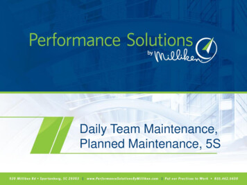 Daily Team Maintenance, Planned Maintenance, 5S