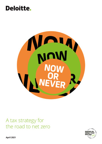 A Tax Strategy For The Road To Net Zero - Deloitte