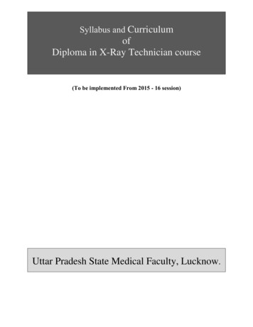 Syllabus And Curriculum Of Diploma In X-Ray Technician Course