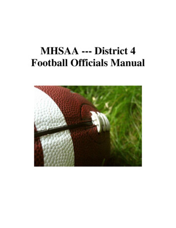 MHSAA --- District 4 Football Officials Manual
