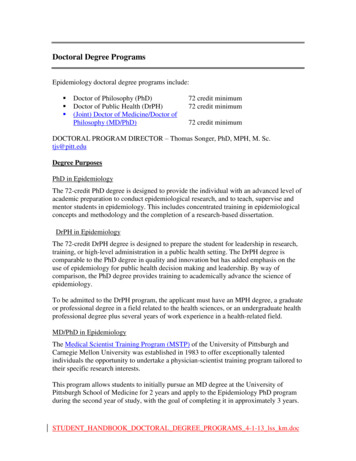 Doctoral Degree Programs - University Of Pittsburgh School Of Public Health