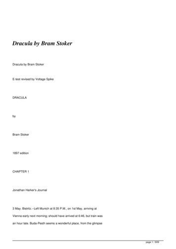 Dracula By Bram Stoker - Full Text Archive