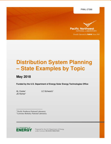 Distribution System Planning – State Examples By Topic