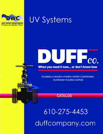 Duff & Co. UV Systems Catalog - Plumbing & Heating Supply