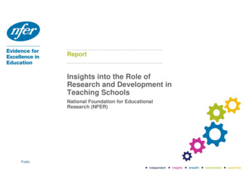 Insights Into The Role Of Research And Development In Teaching Schools - Ed