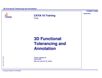 3D Functional Tolerancing And Annotation