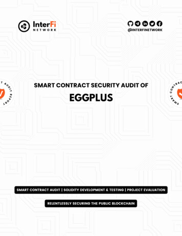 SMART CONTRACT SECURITY AUDIT OF - Eggplus 