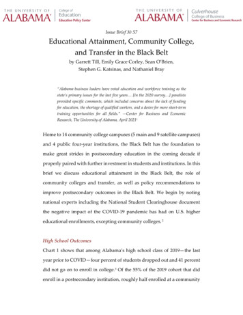 Issue Brief 57 Educational Attainment, Community College, And .