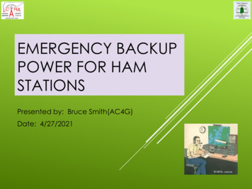 Emergency/Backup Power For Ham Stations