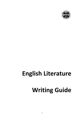 English Literature Writing Guide - University Of Edinburgh