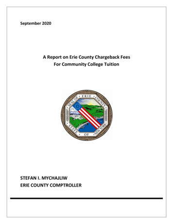 A Report On Erie County Chargeback Fees For Community College Tuition
