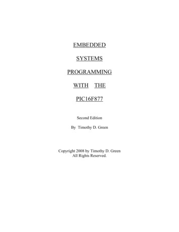 EMBEDDED SYSTEMS PROGRAMMING WITH THE PIC16F877