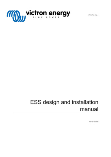 ESS Design And Installation Manual - Victron Energy
