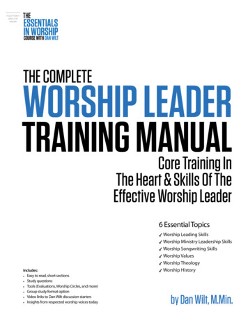 Essentials Worship Leader Training Manual Final