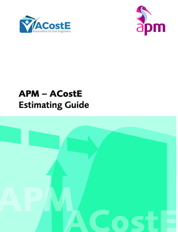 APM – ACostE Estimating Guide