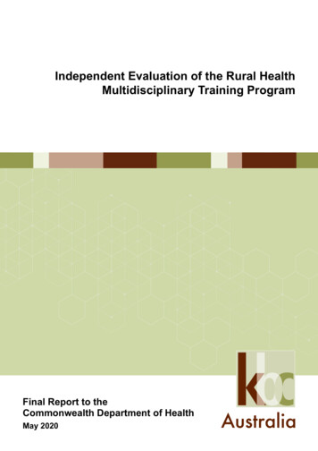 Independent Evaluation Of The Rural Health . - Department Of Health