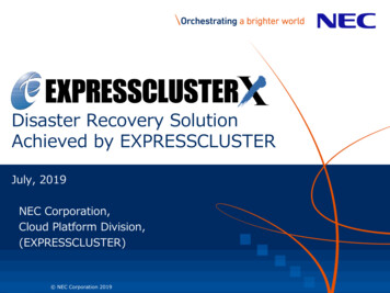 EXPRESSCLUSTER X Disaster Recovery Solution