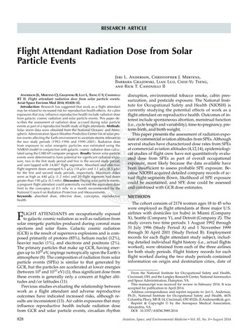 Flight Attendant Radiation Dose From Solar Particle Events