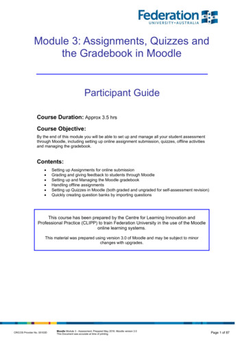 Module 3: Assignments, Quizzes And The Gradebook In 
