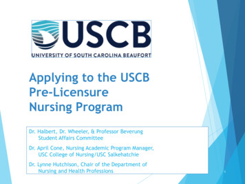 Applying To The USCB Pre-Licensure Nursing Program