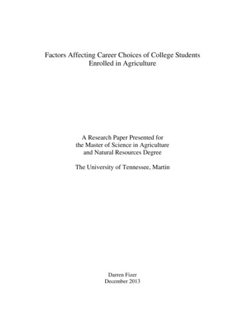 Factors Affecting Career Choices Of College Students .