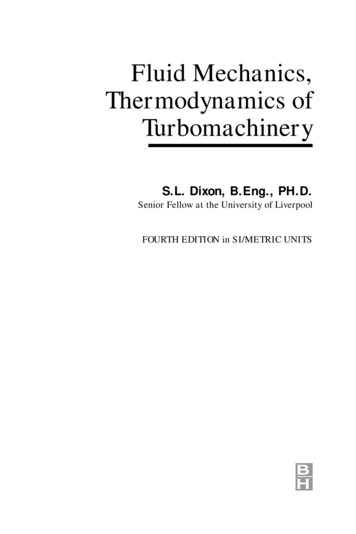 Fluid Mechanics, Thermodynamics Of Turbomachinery
