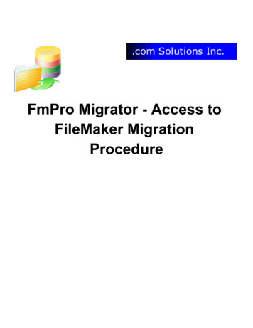 FmPro Migrator - Access To FileMaker Migration Procedure