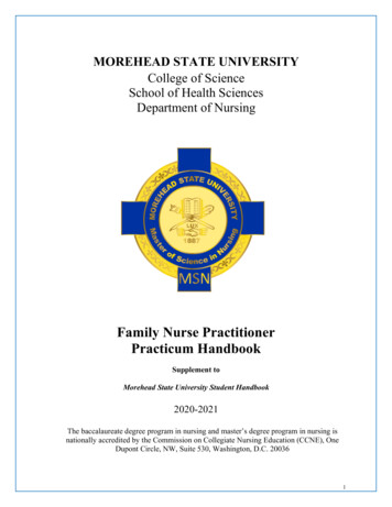 Family Nurse Practitioner Practicum Handbook - Morehead State University
