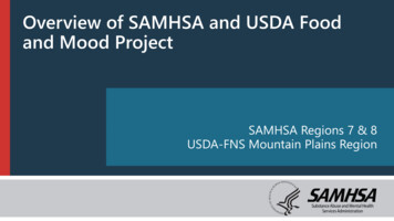 Overview Of SAMHSA And USDA Food And Mood Project