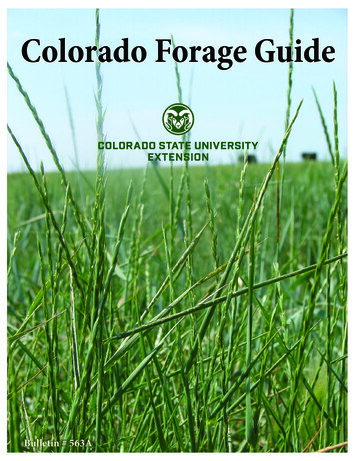 Colorado Forage Guide - Colorado State University