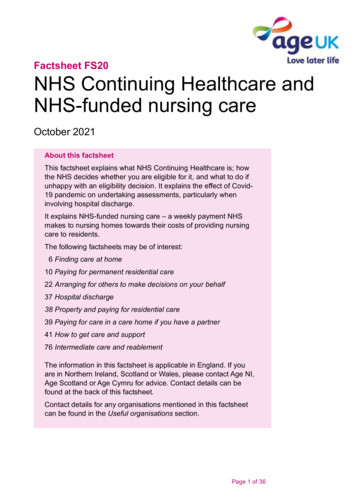 NHS Continuing Healthcare And NHS-funded Nursing Care - Age UK