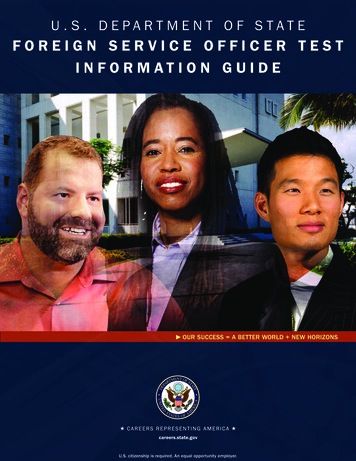 FOREIGN SERVICE OFFICER TEST INFORMATION GUIDE