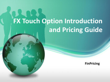 FX Touch Option Introduction And Pricing Guide - Zenodo