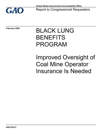 GAO-20-21, Black Lung Benefits Program: Improved Oversight Of Coal Mine .